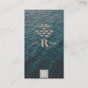 Splash Image Water Logo Business Card with Navy