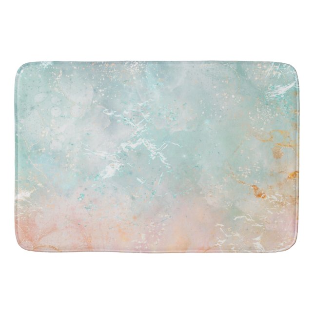 Splash Ink Watercolor Background, pastel colourful Bath Mat (Front)
