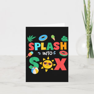 Splash Into Six Birthday Summer 6th Birthday Pool Card