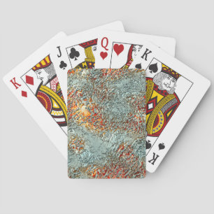 Splash matte metal melted on vivid orange texture  playing cards