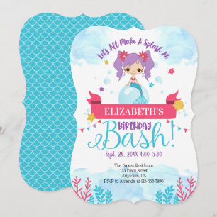 Splash Mermaid Birthday Bash Invitation