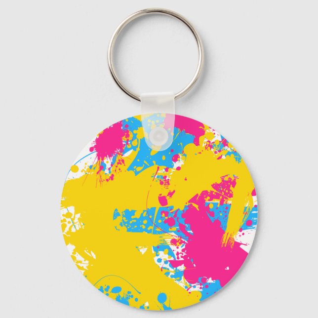 Splash of Colour |  Pansexual Pride  Keychain (Front)