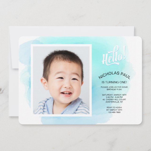 Splash of Colour Photo Invitation (Front)