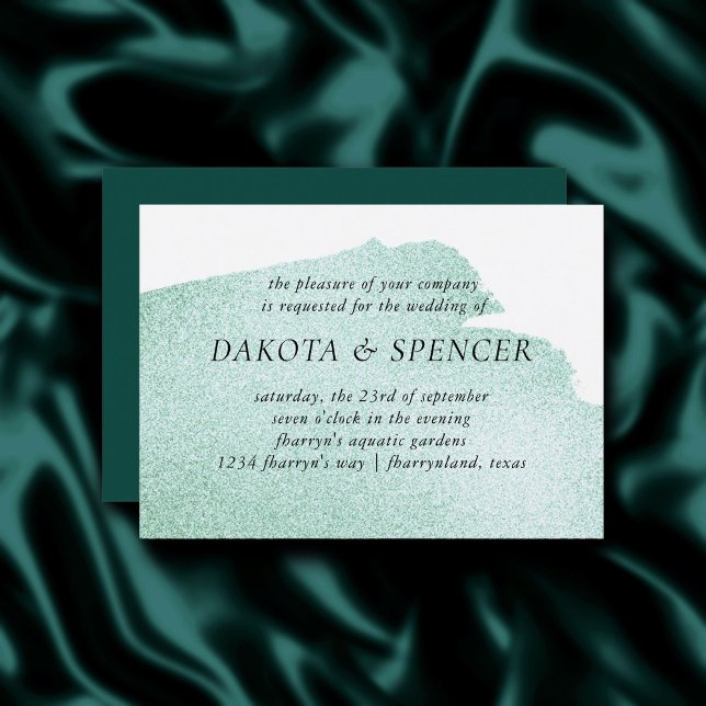 Splash of Green | Emerald Jade Watercolor Wedding Invitation (Creator Uploaded)