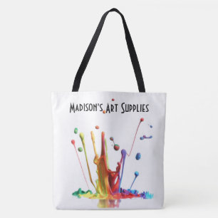 Splash of Paint!  Personalized Art Supplies Tote Bag