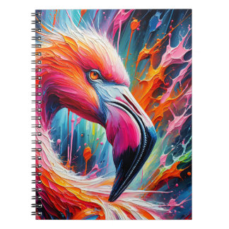 Splash of Pink – Expressive Flamingo Paint Art Notebook