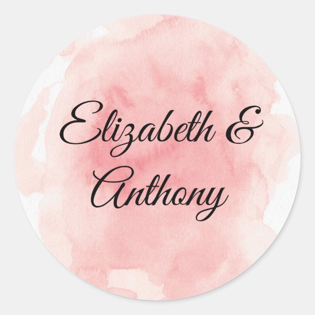 Splash of Pink Wedding Invitation Sticker (Front)