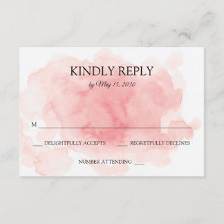 Splash of Pink Wedding RSVP Card