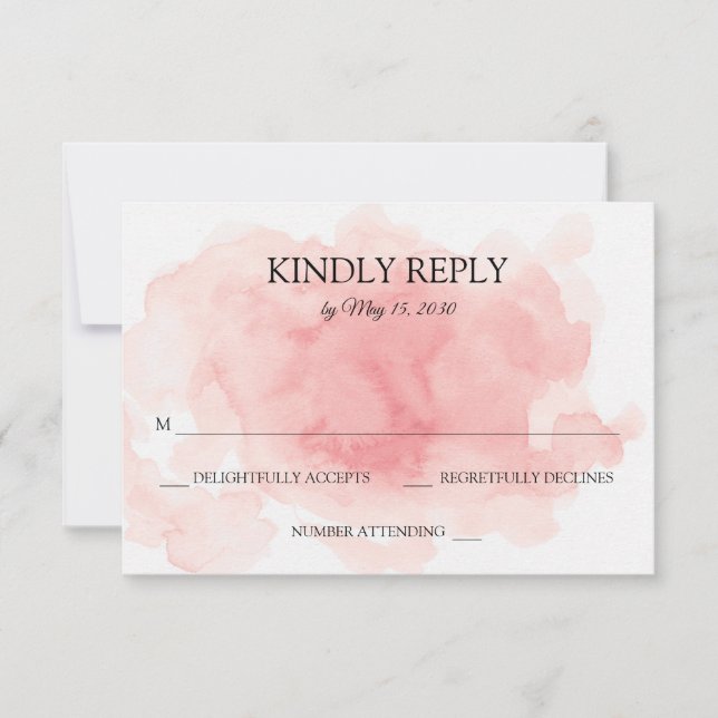 Splash of Pink Wedding RSVP Card (Front)