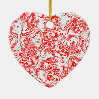 Splash of Red Ceramic Heart Ornament