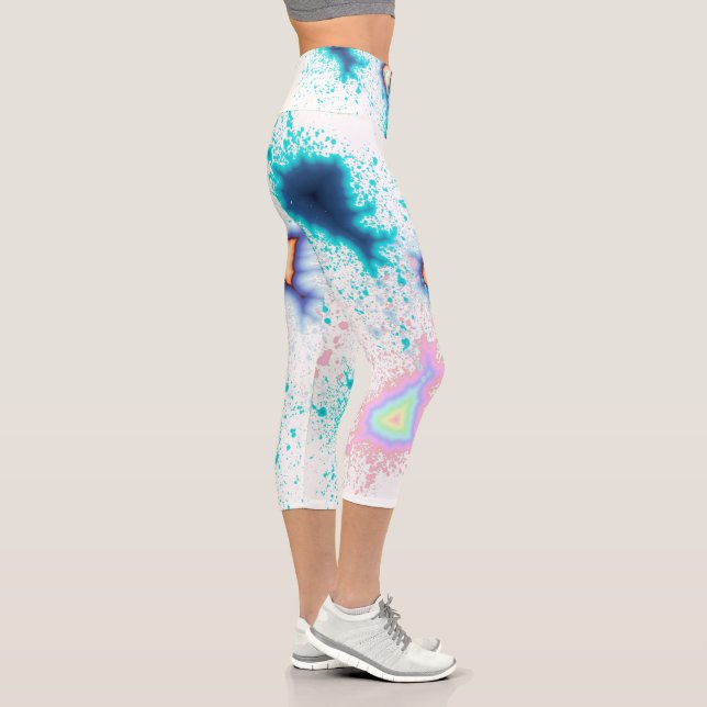Splash of Vibrant Eclectic Colours Capri Leggings (Right)