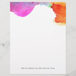 Splash of Watercolor Letterhead