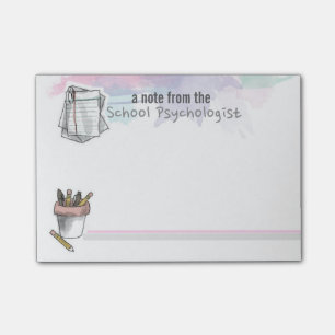 Splash of Watercolor School Psychologist Post-it Notes