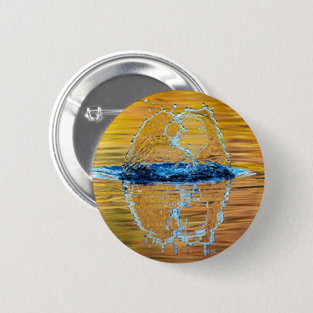 Splash on a fall evening 2 inch round button (Front & Back)
