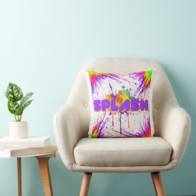 splash paint throw pillow (Chair)