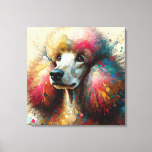 Splash Poodle Canvas Print