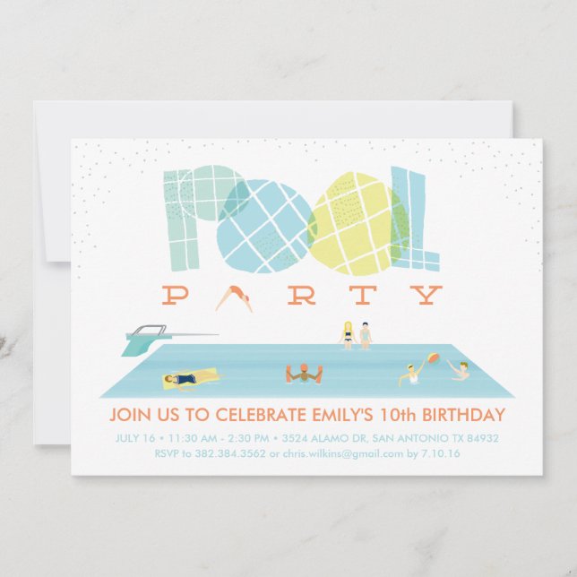 Splash Pool Party Invitation (Front)