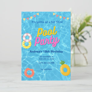 Splash Pool Party  Invitation Card