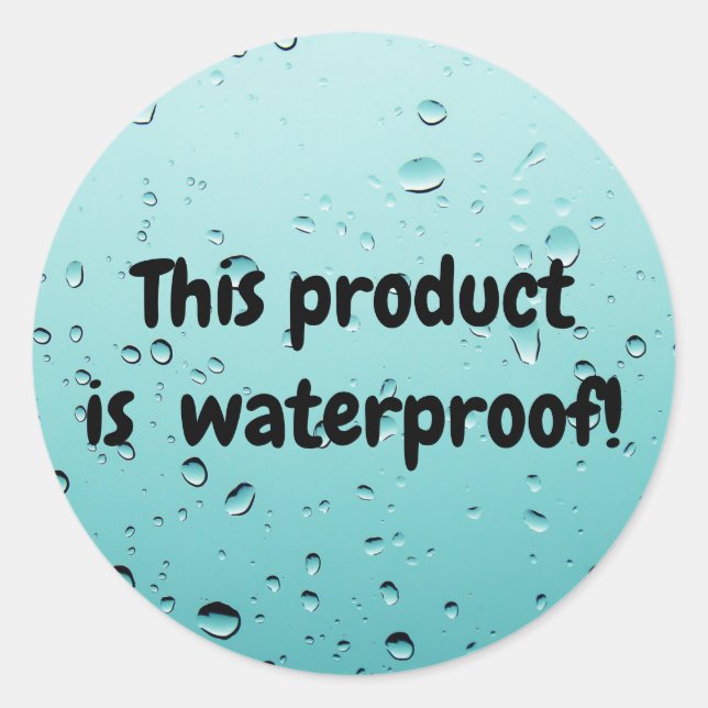 Splash proof product package seal label sticker (Front)