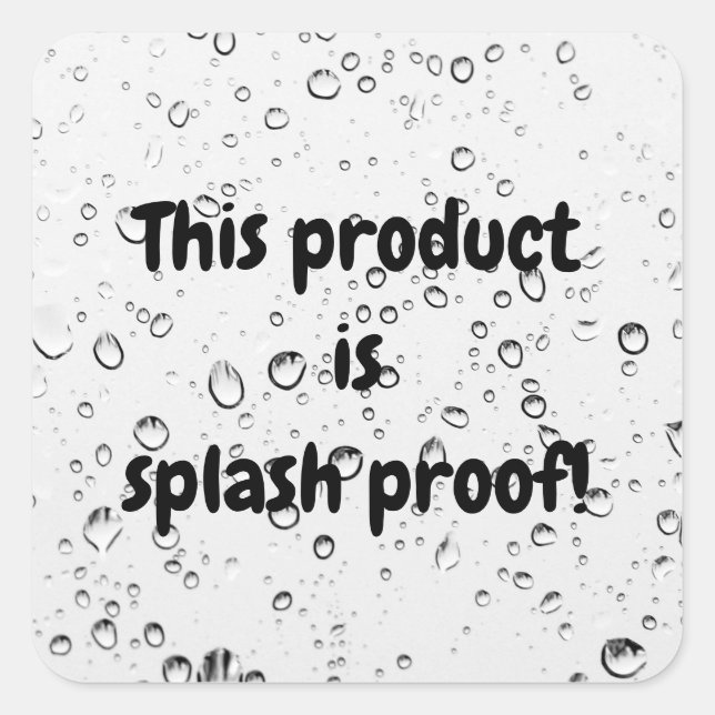 Splash proof product package seal label sticker (Front)