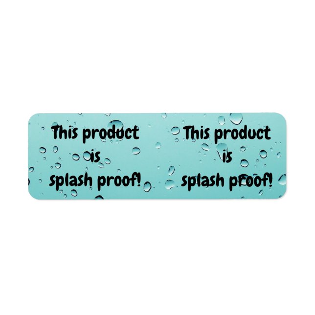 Splash proof product package seal label sticker (Front)