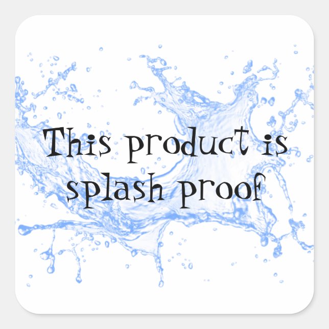 Splash proof product package seal label sticker (Front)
