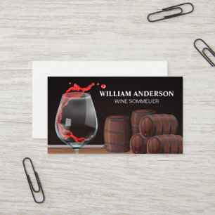 Splash Red Wine   Barrels Business Card