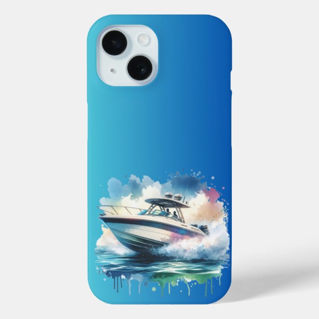 Splash Ride Watercolor Speedboat Adventure Case-Mate iPhone Case (Back)
