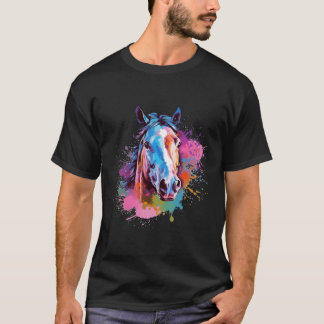 Splash Thoroughbred Horse Colourful T-Shirt