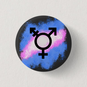 Splash Trans flag 1 Inch Round Button