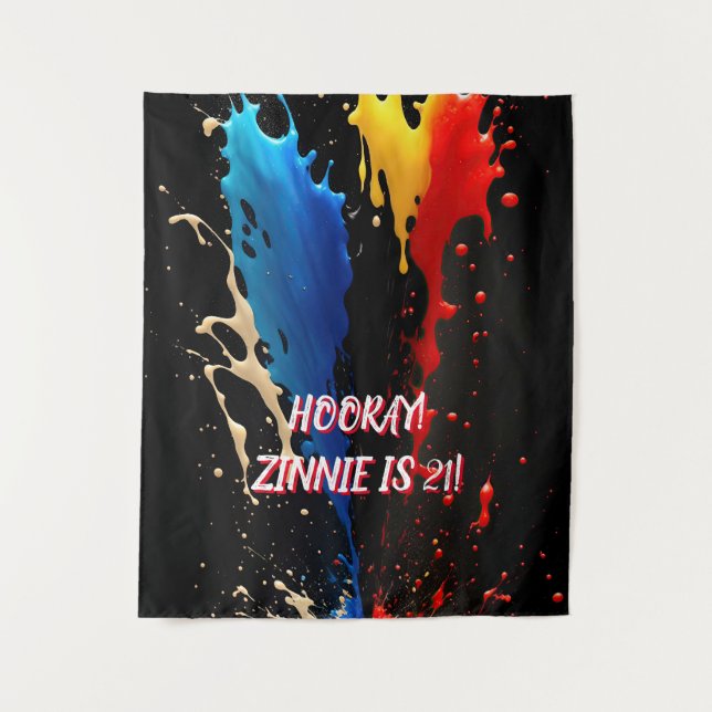 SPLASH with RED, YELLOW, and BLUE Tapestry (Front)