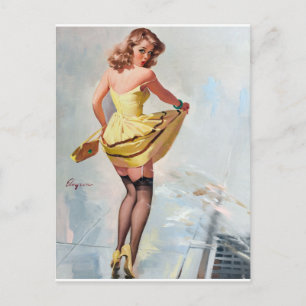 Splashed Pin Up Postcard