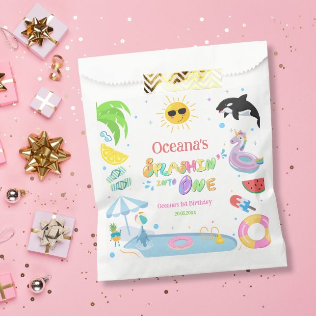 Splashin' into one first birthday pool party favour bag (Creator Uploaded)