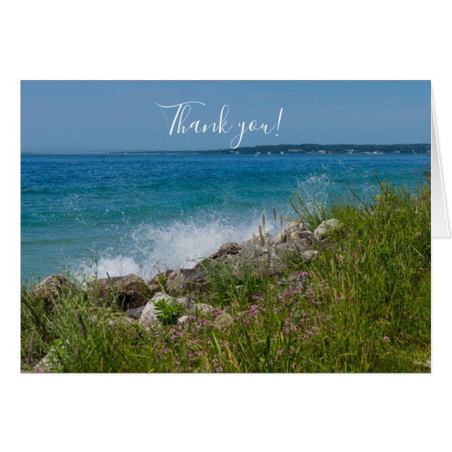 Splashing At Mackinac Thank You Card (Front Horizontal)