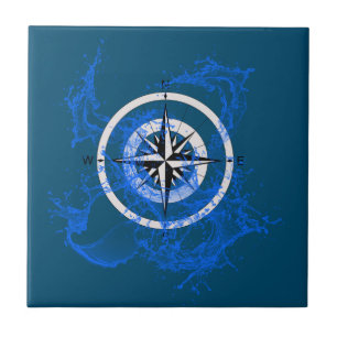 Splashing Compass Rose Tile