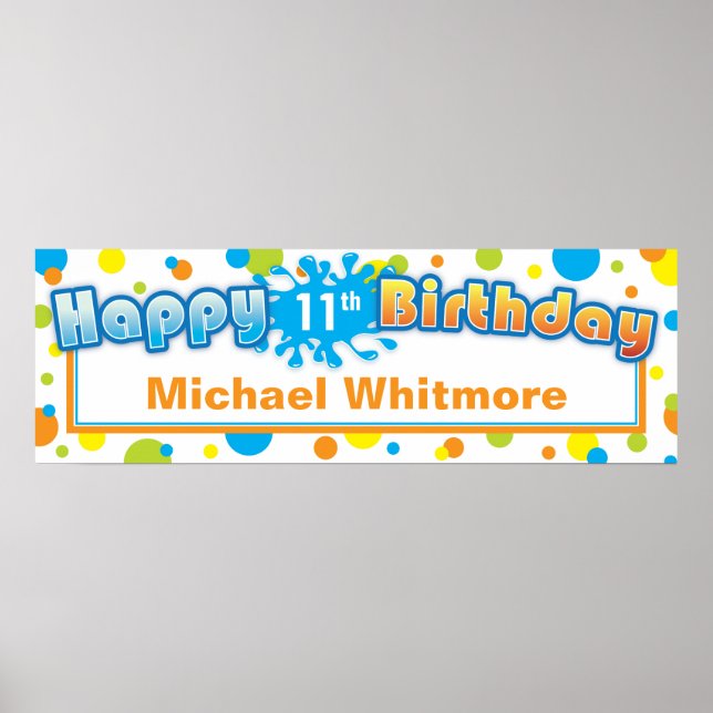 Splashing Fun in the Sun Birthday Banner Poster (Front)