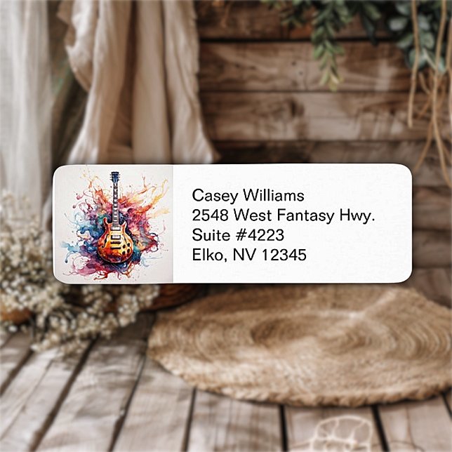 Splashing Guitars Return Address Labels (Creator Uploaded)