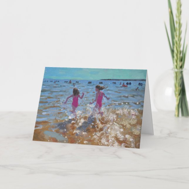 Splashing in the sea Clacton. 2014 Holiday Card (Front)