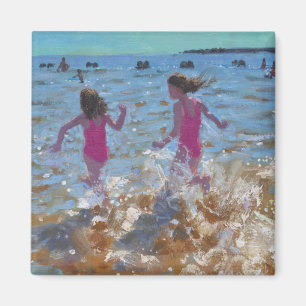 Splashing in the sea Clacton. 2014 Magnet