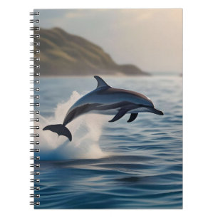 Splashing Leaping Solo Dolphin In The Ocean, Notebook