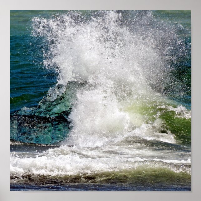 Splashing water in the sea, poster (Front)