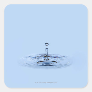 Splashing waterdrop (droplet) falling into water square sticker