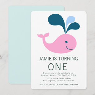 Splashing Whale Birthday Invitation