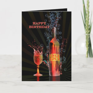 Splashing wine 38th birthday card