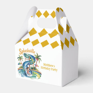 Splashville Water Slide Boy Birthday Party Favor Box