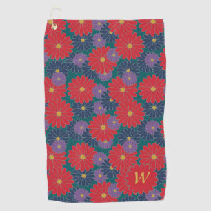 Splashy Fall Floral Golf Towel