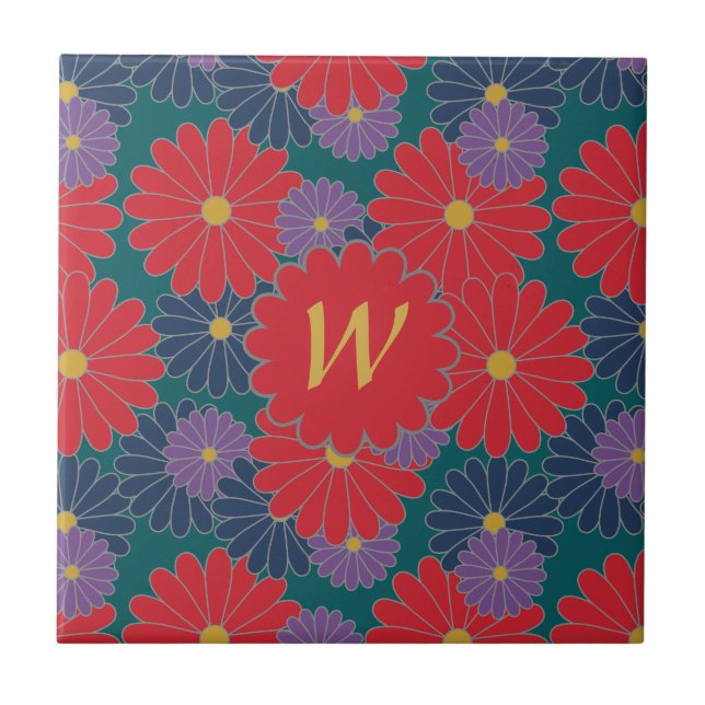 Splashy Fall Floral Tile (Front)