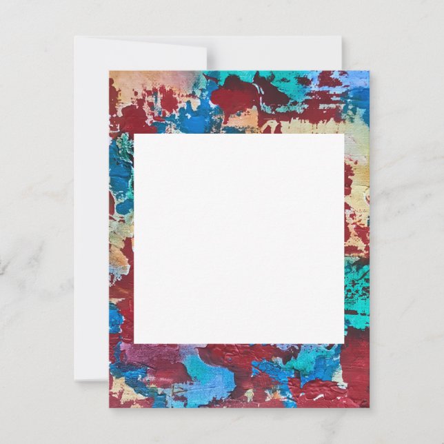 Splashy-Hand Painted Abstract Art Brushstrokes Card (Front)