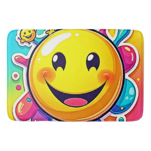 Splashy Happy Emoji Fun Bath Mat