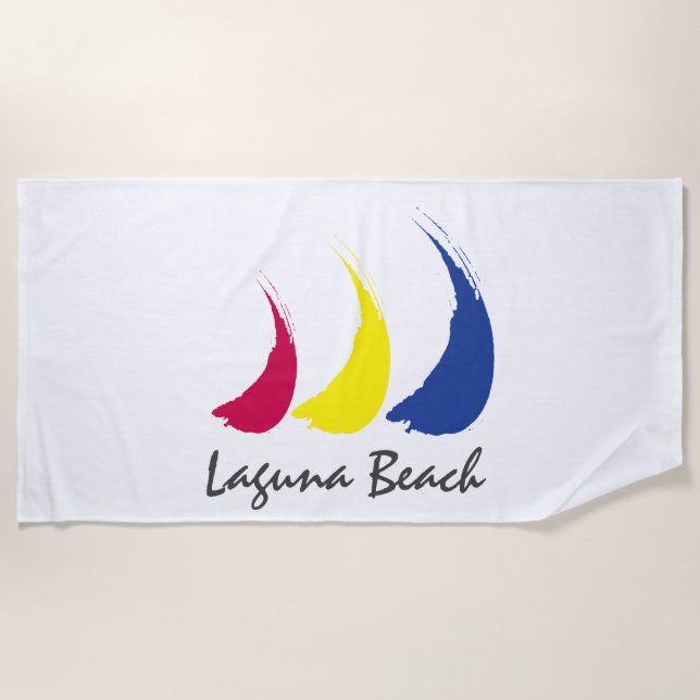 Splashy Sails_Paint-The-Wind_Laguna Beach Beach Towel (Front)